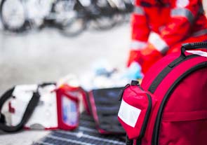 Rettungssanitäter auf Veranstaltung